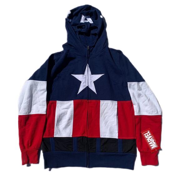 Marvel Comics Jackets & Blazers - MArvel Captain America hoodie mask full zip Small